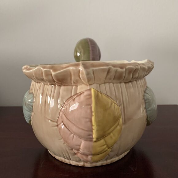 Vintage 1987 Duck/Goose Ceramic Planter Signed REHM Tan/Green/Orange 7" X 6" - Picture 5 of 12